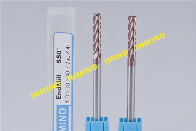 Fresa CNC de alta precisión / tamaño de grano 0.5UM Herramientas de corte de molino de extremo de 4 mm 1