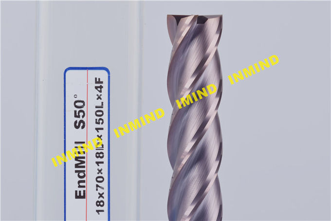 TiSiN Coating Hard Milling End Mills , Cnc Milling Tools Cutter End Mill Grain Size 0.5 - 0.6 um 0