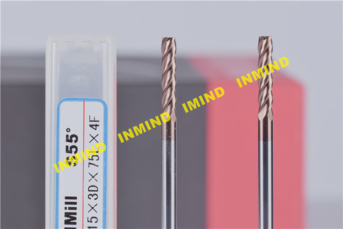 fraises en bout enduites par Tialn de la taille du grain 0.5UM, fraises faites sur commande 1 d'extrémité carrée de cannelure