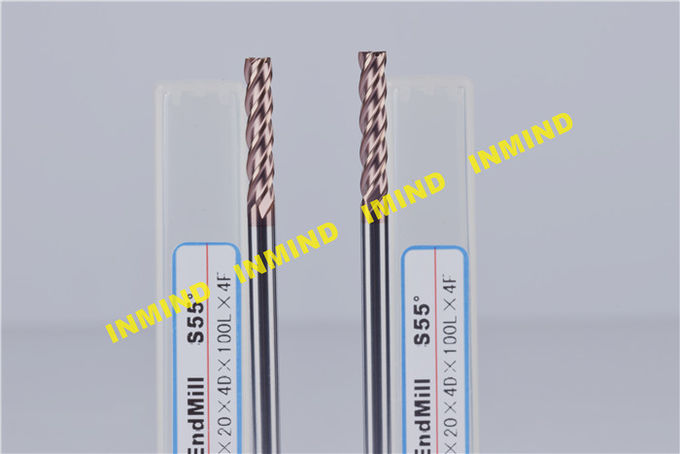 Fraise en bout extra longue en carbure de 4 mm avec revêtement TiSiN, granulométrie de 0,5 UM 2