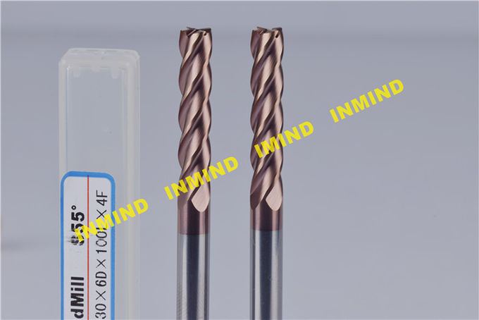 Brocas Cnc extra largas de molino de extremo de 6 mm * 25 * 100L para acero, revestimiento de SiN, larga vida útil 0
