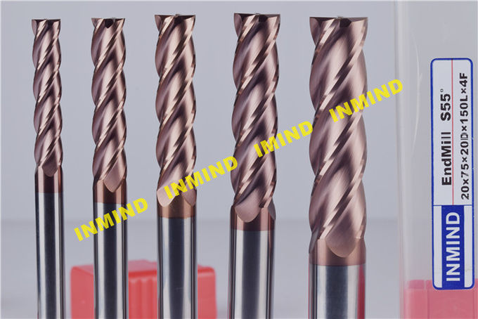Long Shank Type Solid Carbide Cutting Tools , End Mill Bits For Aluminum / Stainless Steel 1
