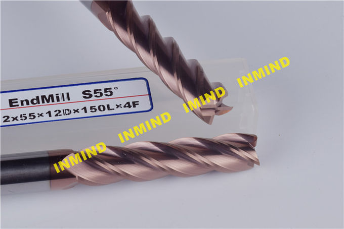 High Precision Square Long End Mill Bits , AlTiN Coating Metal Cutting Tools 0