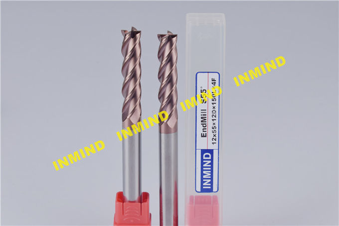 High Precision Square Long End Mill Bits , AlTiN Coating Metal Cutting Tools 2