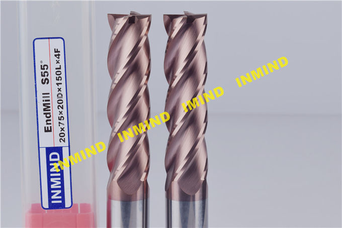 20 mm / 18 mm AlTiN Coating Long Square End Mill With 4 Flute 150 mm Length 0