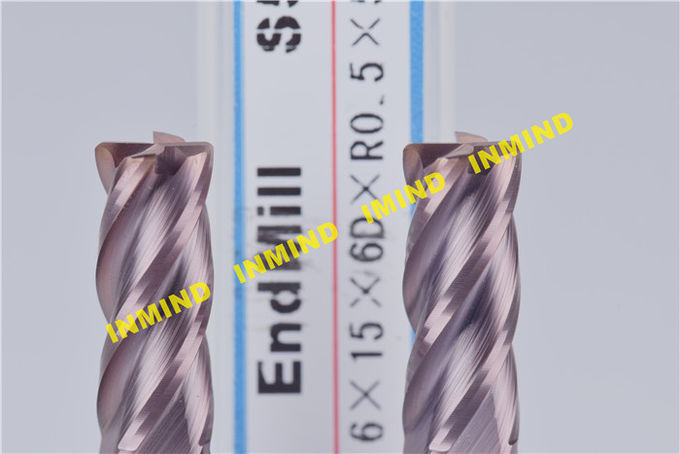 Corner Radius end mill  6mm/8mm Corner R1.0  upto HRC65 4 Flute  high hardness Corner Rounding end mill  SiN Coating 1