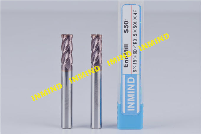 Fresa de extremo de radio de esquina 8 mm R1.5 hasta HRC65 2 4 Brocas de fresa de ranurar de alta dureza de flauta Recubrimiento de TiSiN 1