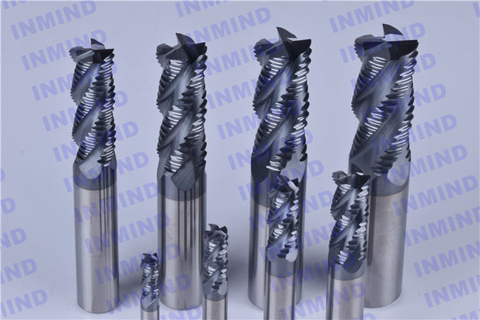 AlTiN NANO Coating HRC55 Roughing End Mills 4 Flute 6mm / 8mm Diameter 1