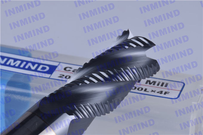 Fresas de extremo de desbaste de revestimiento HRC50 de 4 ranuras AlTiN 0,6 - 0,8 um Tamaño de grano 0