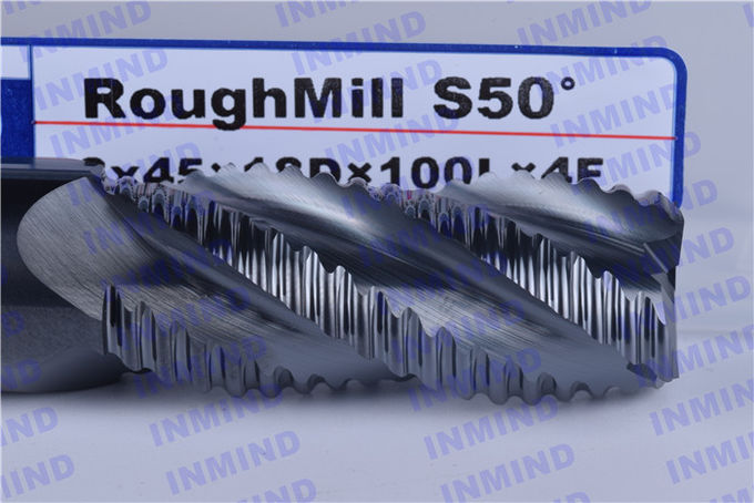 14mm / 18mm AOL 100mm Roughing End Mills AlTiN Coating HRC50 4 Flute Black Colour 1