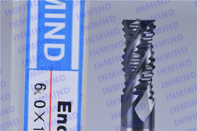 AlTiN NANO Coating HRC55 Roughing End Mills 4 Flute 6mm / 8mm Diameter 0