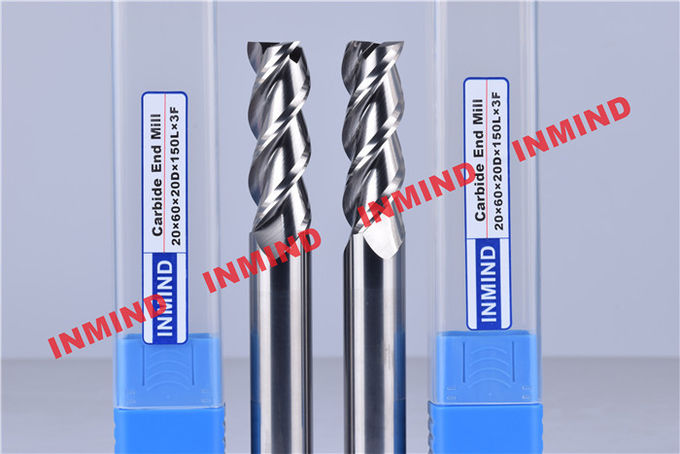 HRC55 HRC60 HRC65 Tialn Coated End Mills For Aluminum / Steel 1