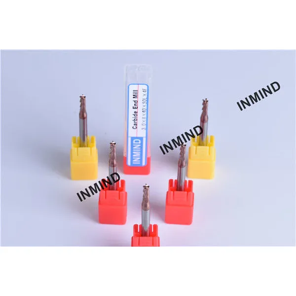 TISiN Coating , Square End Mill , 2-4 Flute ,  1mm to 12mm , milling cutters , upto HRC55 , 0.5UM , Germany Quality