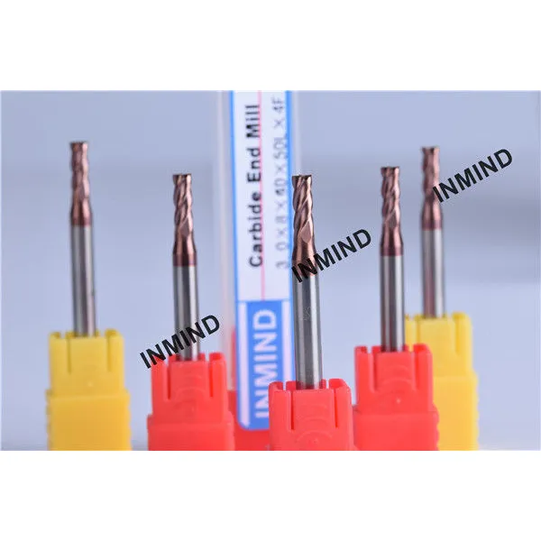 TISiN Coating , Square End Mill , 2-4 Flute ,  1mm to 12mm , milling cutters , upto HRC55 , 0.5UM , Germany Quality