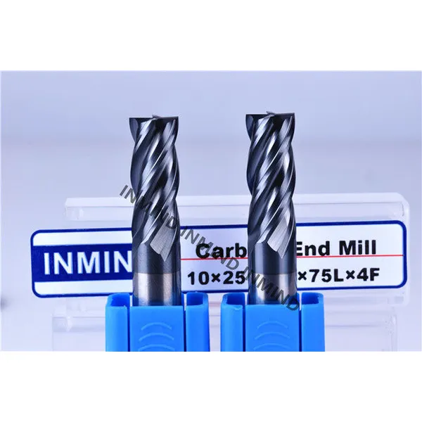 carbide tools Upto HRC50 TiAlN Coating AOL75mm Square carbide milling cutters , 4 Flute