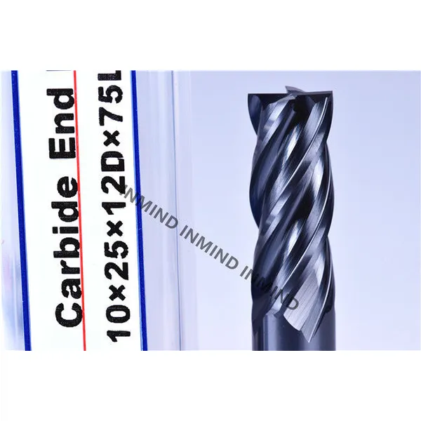 carbide tools Upto HRC50 TiAlN Coating AOL75mm Square carbide milling cutters , 4 Flute