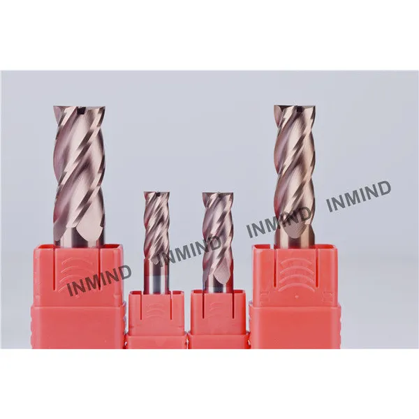 fraise en carbure , 18-14mm 4 flûtes , revêtement tisin , jusqu'à hrc55 , fraise en carbure
