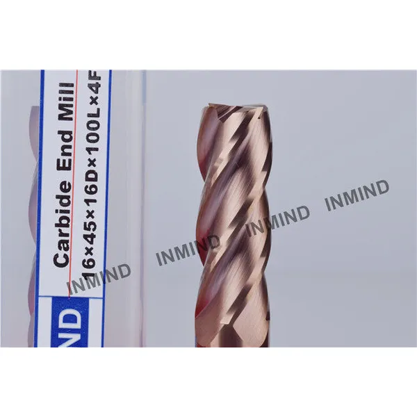 Recubrimiento de tisina, fresa de carburo, 16 mm 2 flautas 4 flautas, cortador de carburo, hasta hrc55,