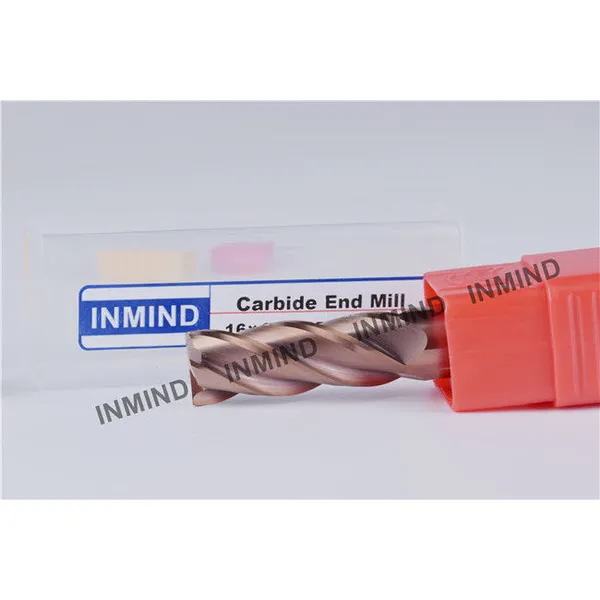 Recubrimiento de tisina, fresa de carburo, 16 mm 2 flautas 4 flautas, cortador de carburo, hasta hrc55,