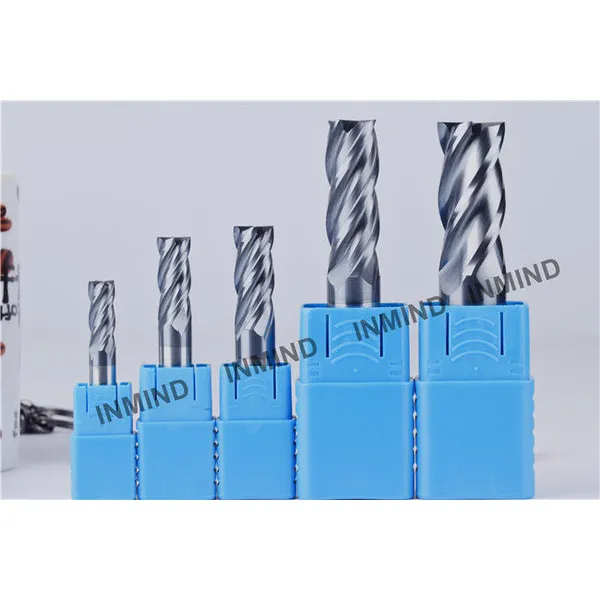 carbide tools Upto HRC50 TiAlN Coating AOL75mm Square carbide milling cutters , 4 Flute