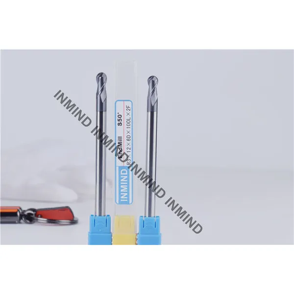 Extra Long Carbide Ball Nose End Mills With 12 mm Flute Length 6 mm Shank Dia