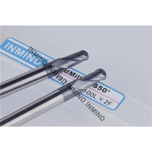 Extra Long Carbide Ball Nose End Mills With 12 mm Flute Length 6 mm Shank Dia