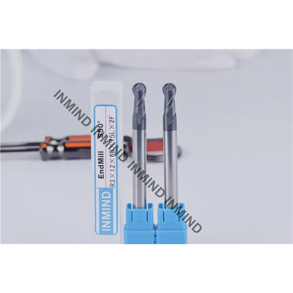 High Tenacity Ball Nose Cutter , HRC50 Aluminium Metal Cutting Tools