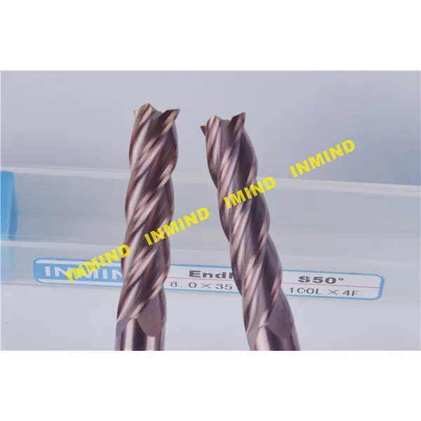 Fresa cnc estándar de carburo macizo / herramienta de corte con taladro extralargo de 8 mm