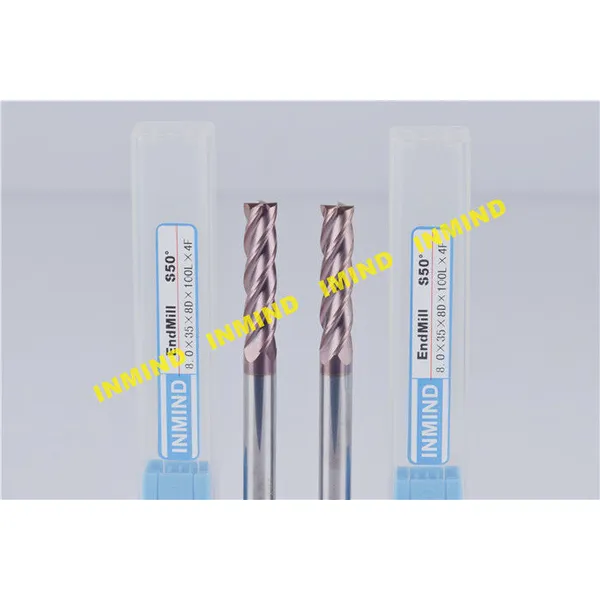 Fresa cnc estándar de carburo macizo / herramienta de corte con taladro extralargo de 8 mm