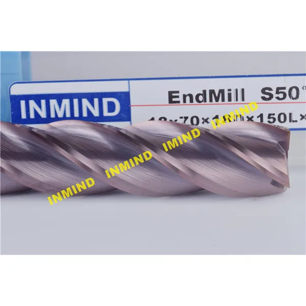 TiSiN Coating Hard Milling End Mills , Cnc Milling Tools Cutter End Mill Grain Size 0.5 - 0.6 um