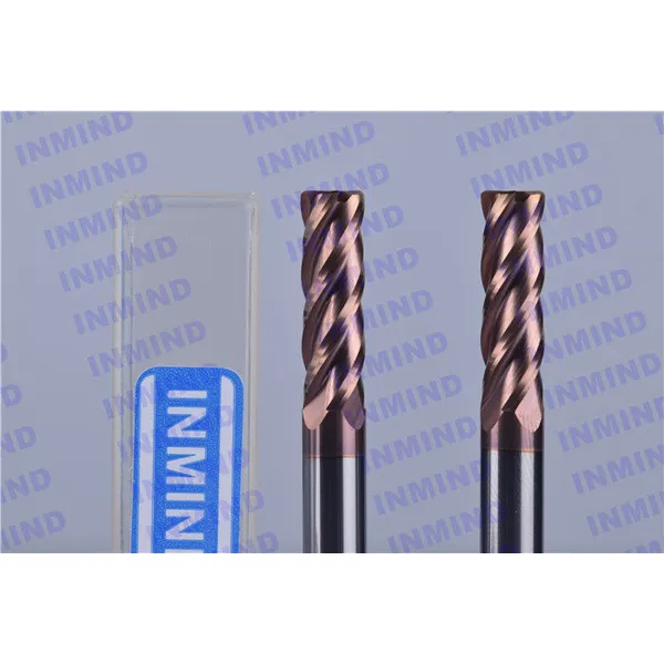 high hardness  Corner Radius end mill upto HRC65 4 Flute SiN TiSiN Coating long shank