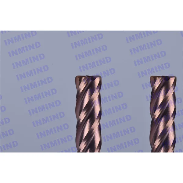 high hardness  Corner Radius end mill upto HRC65 4 Flute SiN TiSiN Coating long shank