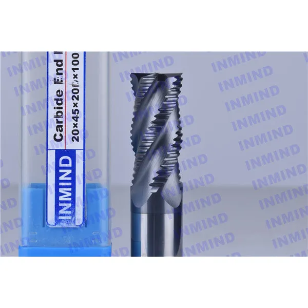 14mm / 18mm AOL 100mm Roughing End Mills AlTiN Coating HRC50 4 Flute Black Colour