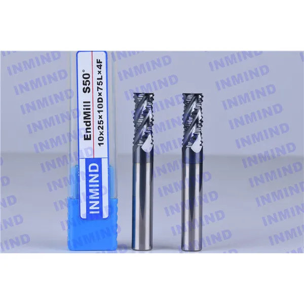 hrc55 4 fraises d'ébauche en carbure avec revêtement altin / nano