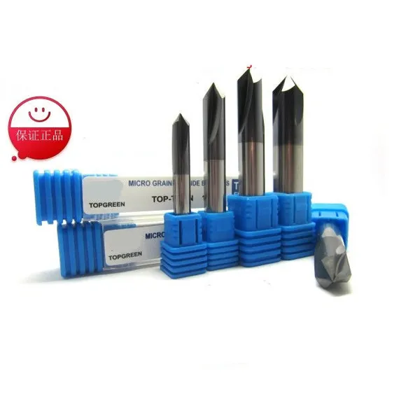 color negro altin 4 mm / 5 mm / 6 mm fresa de bisel ángulo de 90 ° hasta hrc50