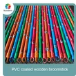 مقبض مكنسة خشبية مطلية بـ PVC من الصين، عصي ممسحة منزلية خشبية من الأوكالبتوس