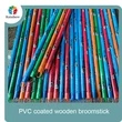 مقبض مكنسة خشبية مطلية بـ PVC من الصين، عصي ممسحة منزلية خشبية من الأوكالبتوس