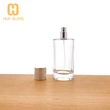 Cilindro redondo botella de vidrio de perfume de 100 ml con tapa plateada