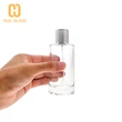 Cilindro redondo botella de vidrio de perfume de 100 ml con tapa plateada