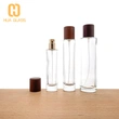 Frasco de perfume alto cilíndrico de 30 ml, 50 ml, 100 ml con tapa de nogal negro