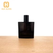 Frasco de perfume de vidrio negro cuadrado de 50 ml para hombres