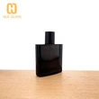 Frasco de perfume de vidrio negro cuadrado de 50 ml para hombres