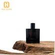 Frasco de perfume de vidrio negro cuadrado de 50 ml para hombres