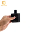 Frasco de perfume de vidrio negro cuadrado de 50 ml para hombres