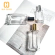 Frasco de perfume cuadrado plano de 50 ml, 30 ml, 100 ml con tapa de oro plateado negro