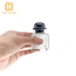 Frasco de perfume cuadrado pequeño de 30 ml, 50 ml, 80 ml, engarzado con tapa negra