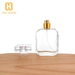 Flacon de parfum en verre à capuchon en cristal transparent de forme carrée ovale de 100 ml