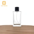 Botella de spray de perfume de vidrio cuadrado rectangular de 100 ml al por mayor dubai