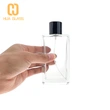 Botella de spray de perfume de vidrio cuadrado rectangular de 100 ml al por mayor dubai