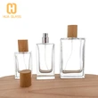 Frascos de perfume vacios 30ml 50ml 100ml rectangulares con tapa de madera
